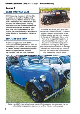 Triumph &amp; Standard Cars 1945 to 1984