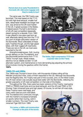 Triumph Thunderbird, Trophy &amp; Tiger