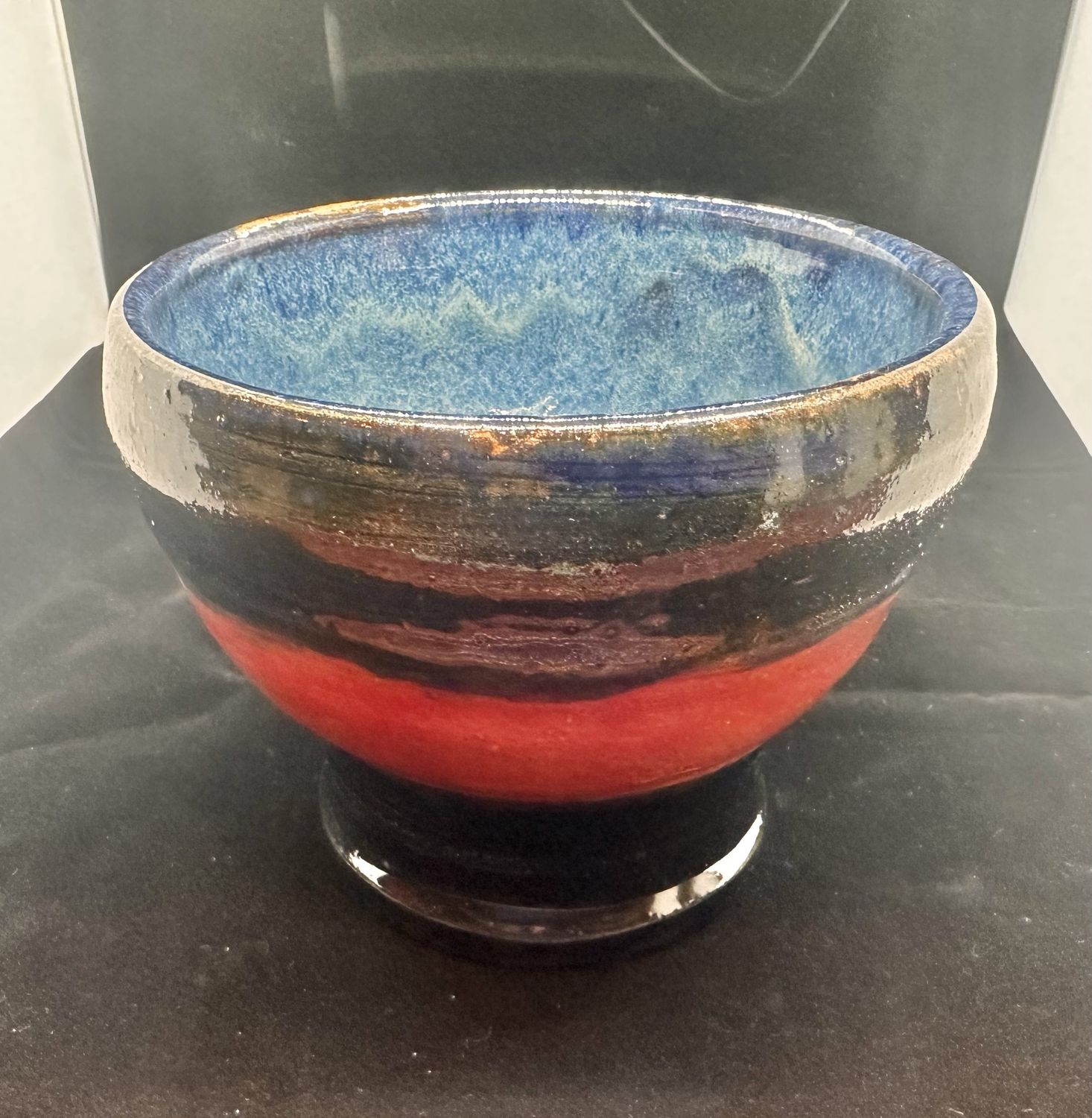 Multi-color footed bowl