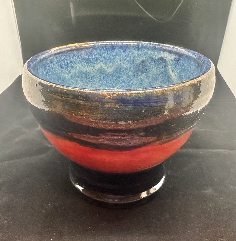 Multi-color footed bowl