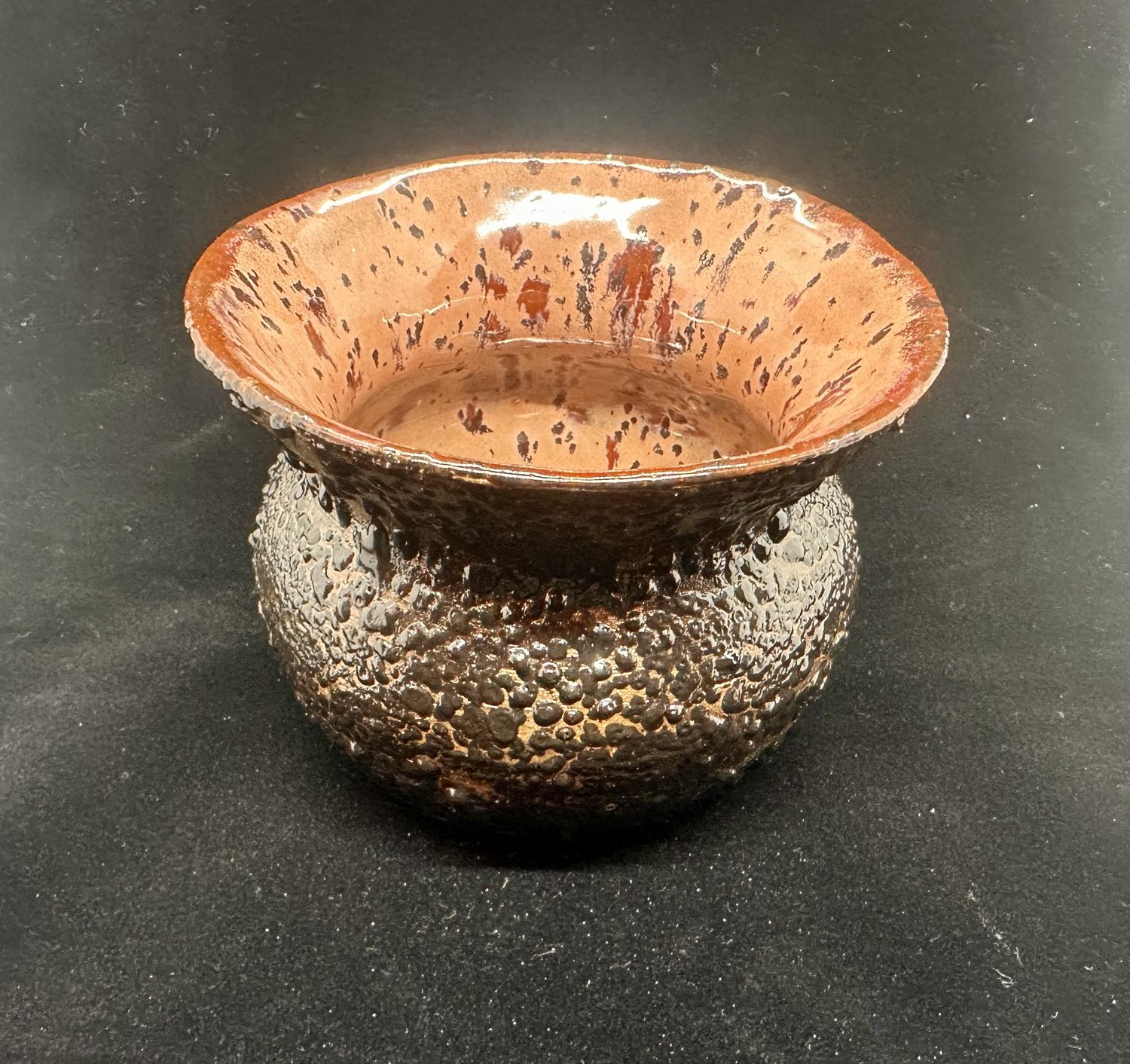 Black Cobblestone Vase
