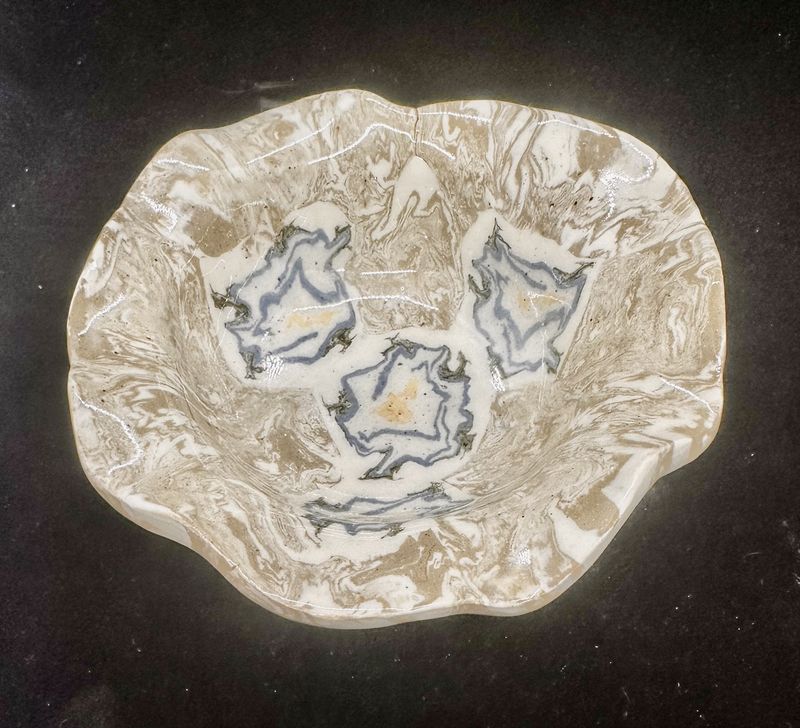 Nerikome bowl, Blue Rose
