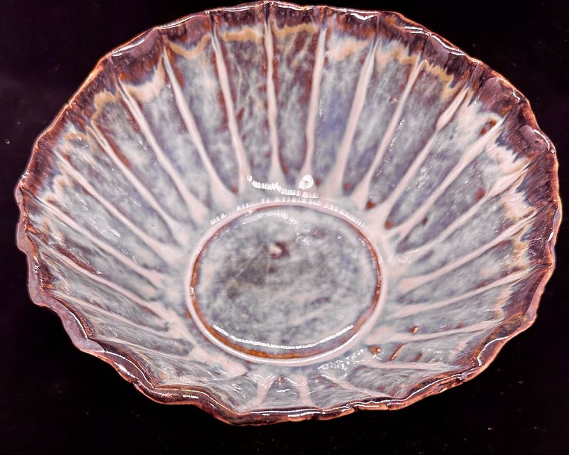 Fluted Bowl, Blue/Galaxy