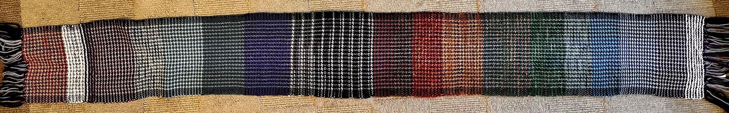 Rainbow Dogtooth Long Scarf