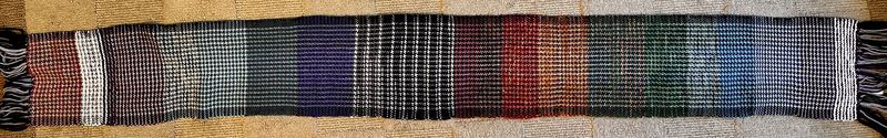 Rainbow Dogtooth Long Scarf