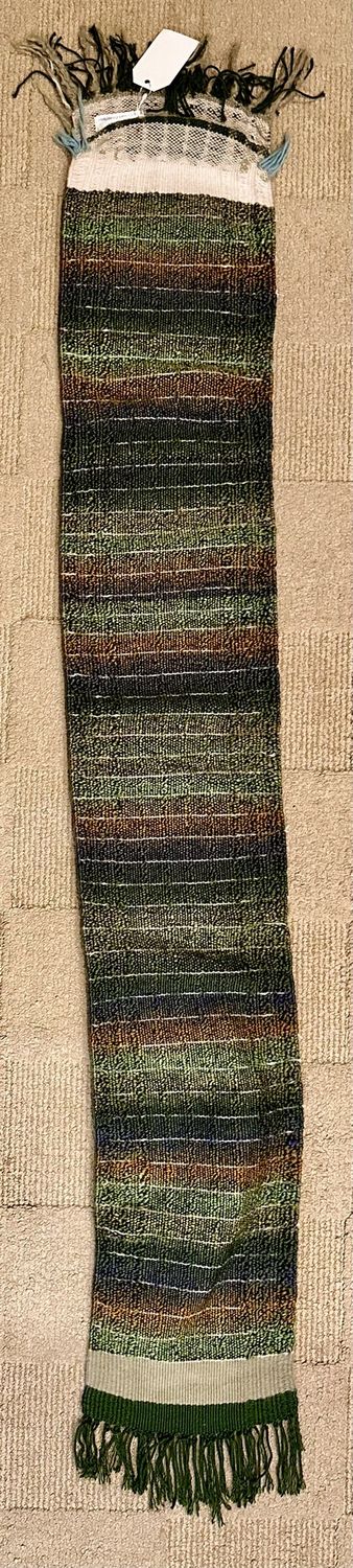Green Striped Scarf