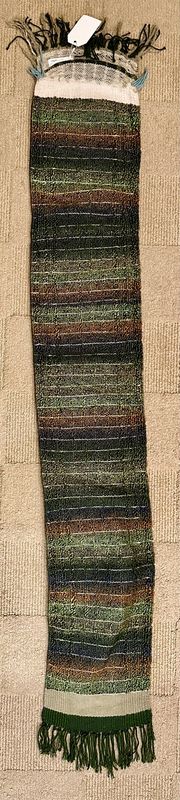Green Striped Scarf