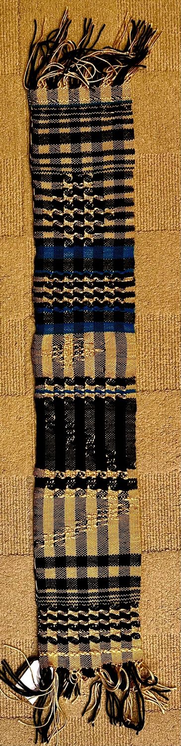 Blue/black/white pinwheel scarf