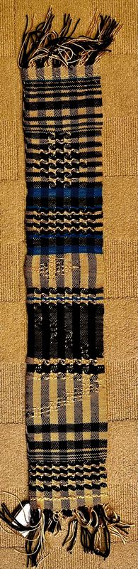Blue/black/white pinwheel scarf