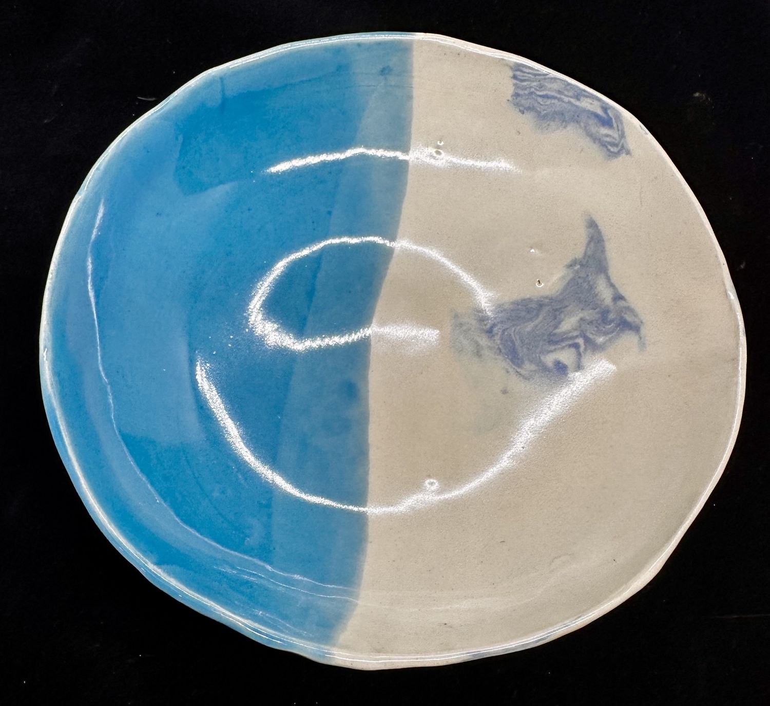 Turquoise / white Nerikome bowl