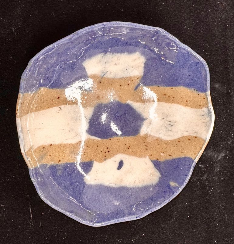 Small geometric  Nerikome dish