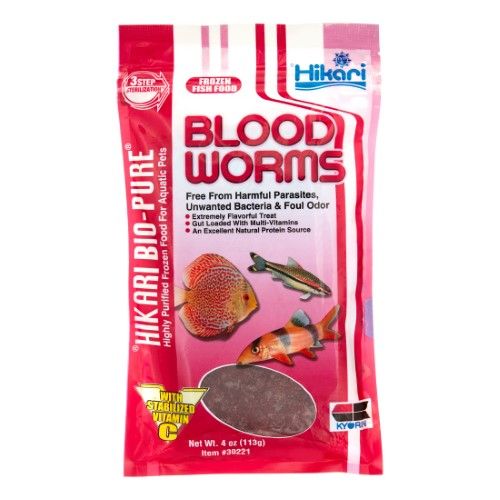 Hikari Bio-Pure Frozen Bloodworms Tropical Fish Food, 3.5 Oz