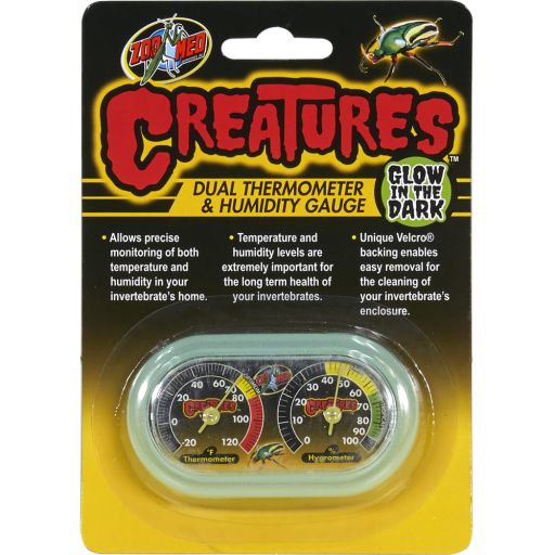 Zoo Med Creatures Dual Thermometer &amp; Humidity Gauge - 1 Count