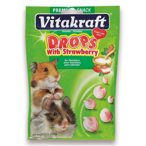Vitakraft Drops Hamster Treat - Strawberry - Yogurt Treats for Hamsters
