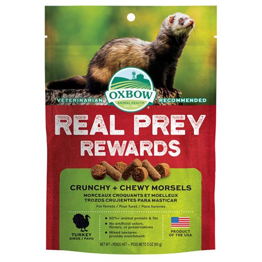 Oxbow Real Prey Rewards Crunchy &amp; Chewy Turkey Ferret Treats 3 oz.