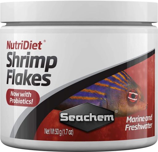 Seachem NutriDiet Shrimp Flakes - Probiotic Fish Food with GarlicGuard 1.7-Ounce