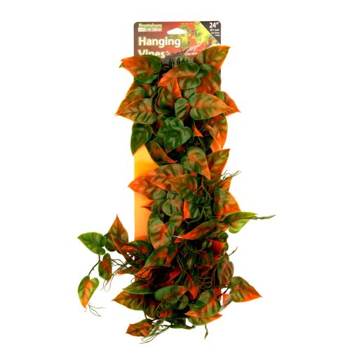 Penn-Plax Reptology Plastic Hanging Vines for Reptiles – 24” Length – Green &amp; Orange