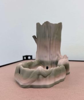 Tree Trunk Planter with Water Catcher