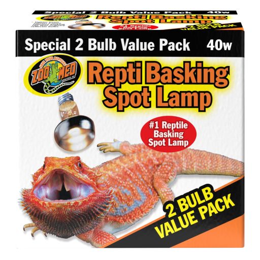 Zoo Med Repti Basking Spot Lamp Value Pack 40 Watts, 40 W / 4.75 IN, Silver / Grey