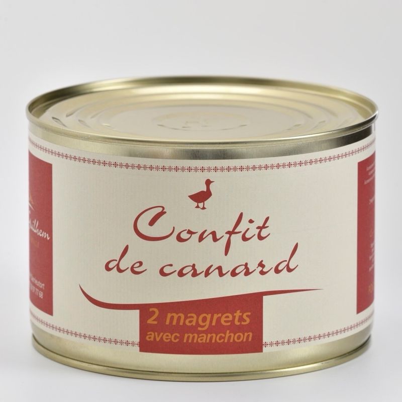 Confit de canard 2 magrets avec manchons Boite de 1400 g