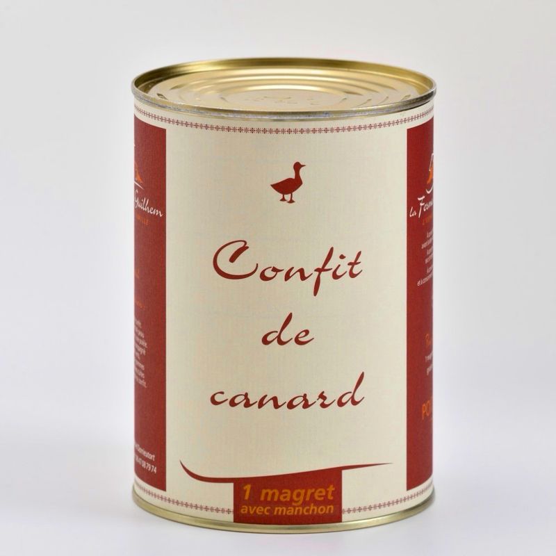Confit de canard 1 magret avec manchons Boite de 700 g