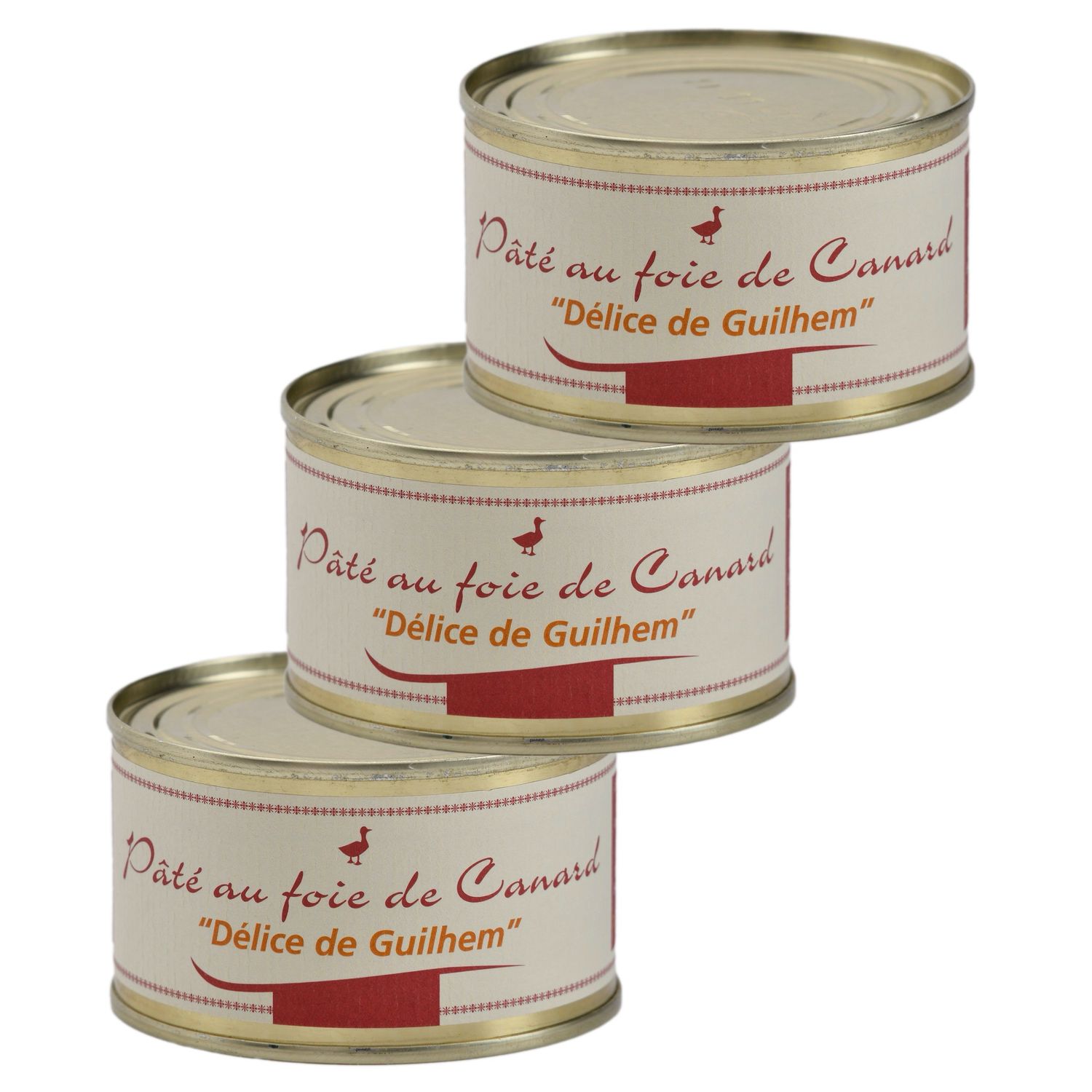 Lot de 3 boîtes de pâté au foie gras