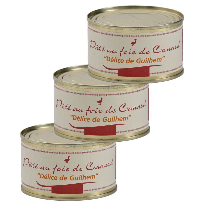 Lot de 3 boîtes de pâté au foie gras