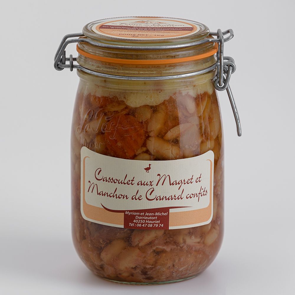 Cassoulet aux magrets et manchons de canard confits - Bocal de 1000g