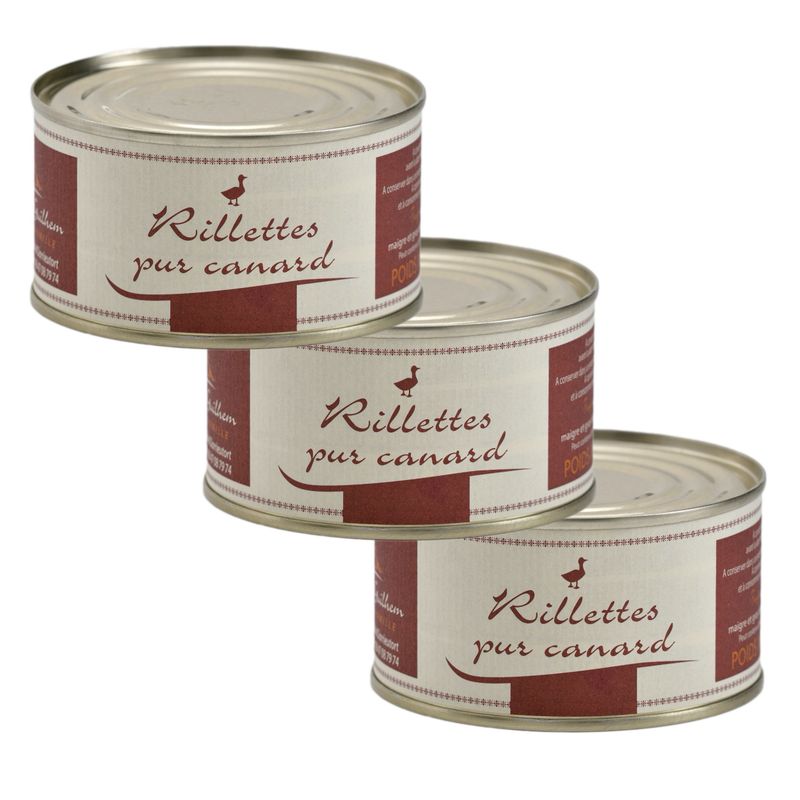 Lot de 3 boîtes de rillettes pur canard