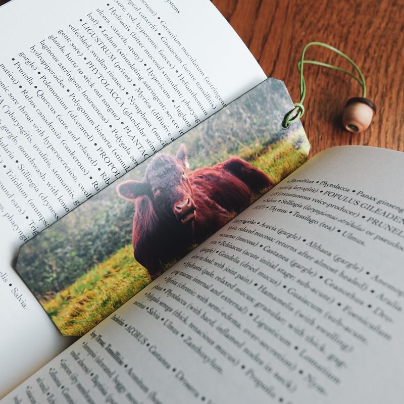 Cow handmade bookmark
