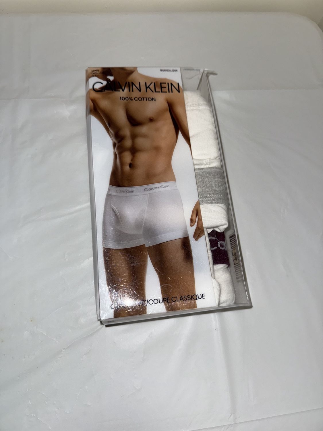 Calvin Klein trunks, Colour: white white maroon white gray white, Material: 100% cotton, Size: small