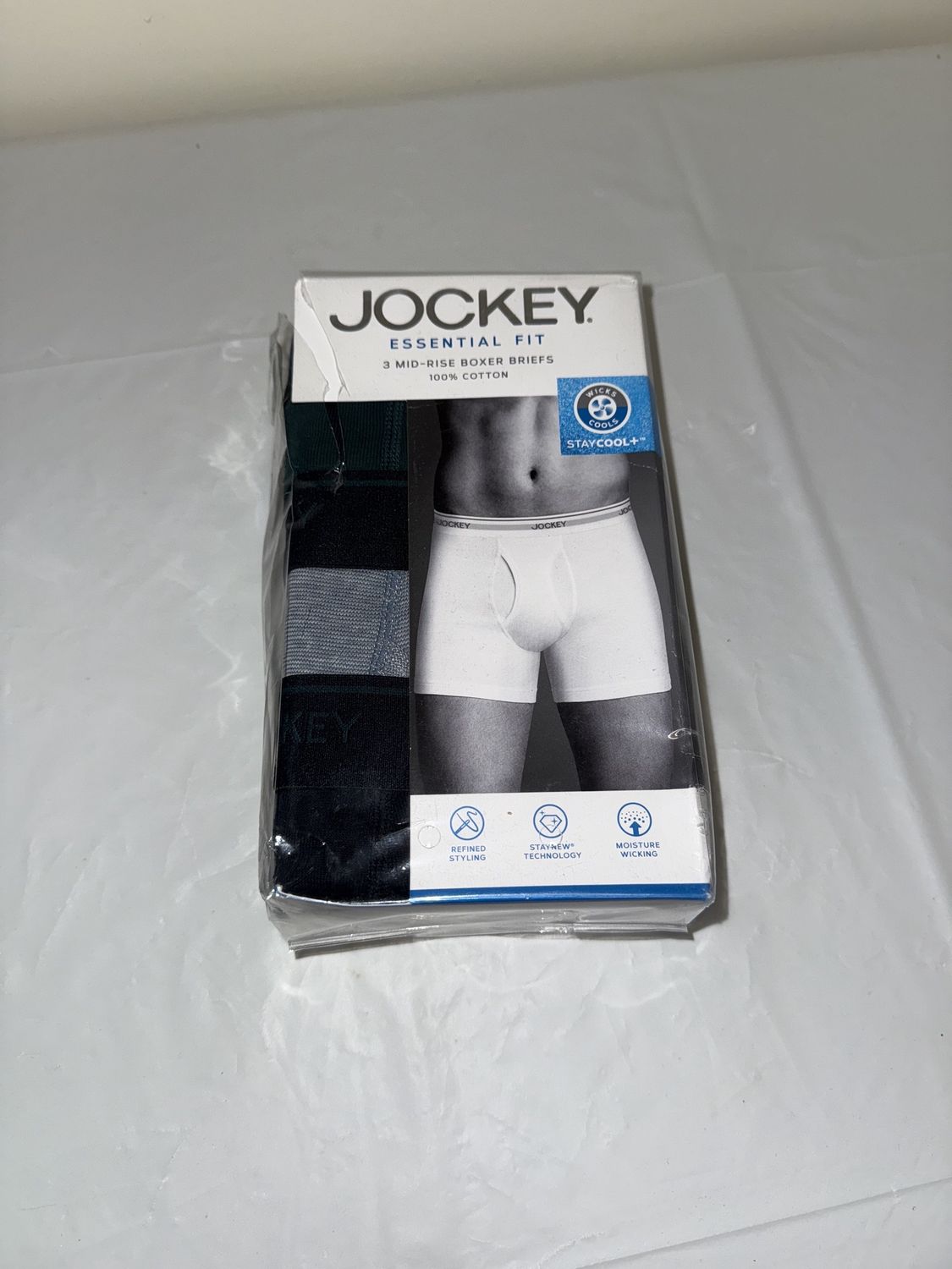Jockey mid rise boxer briefs, Colour: green blue black, Material: 100% cotton, Size: Large