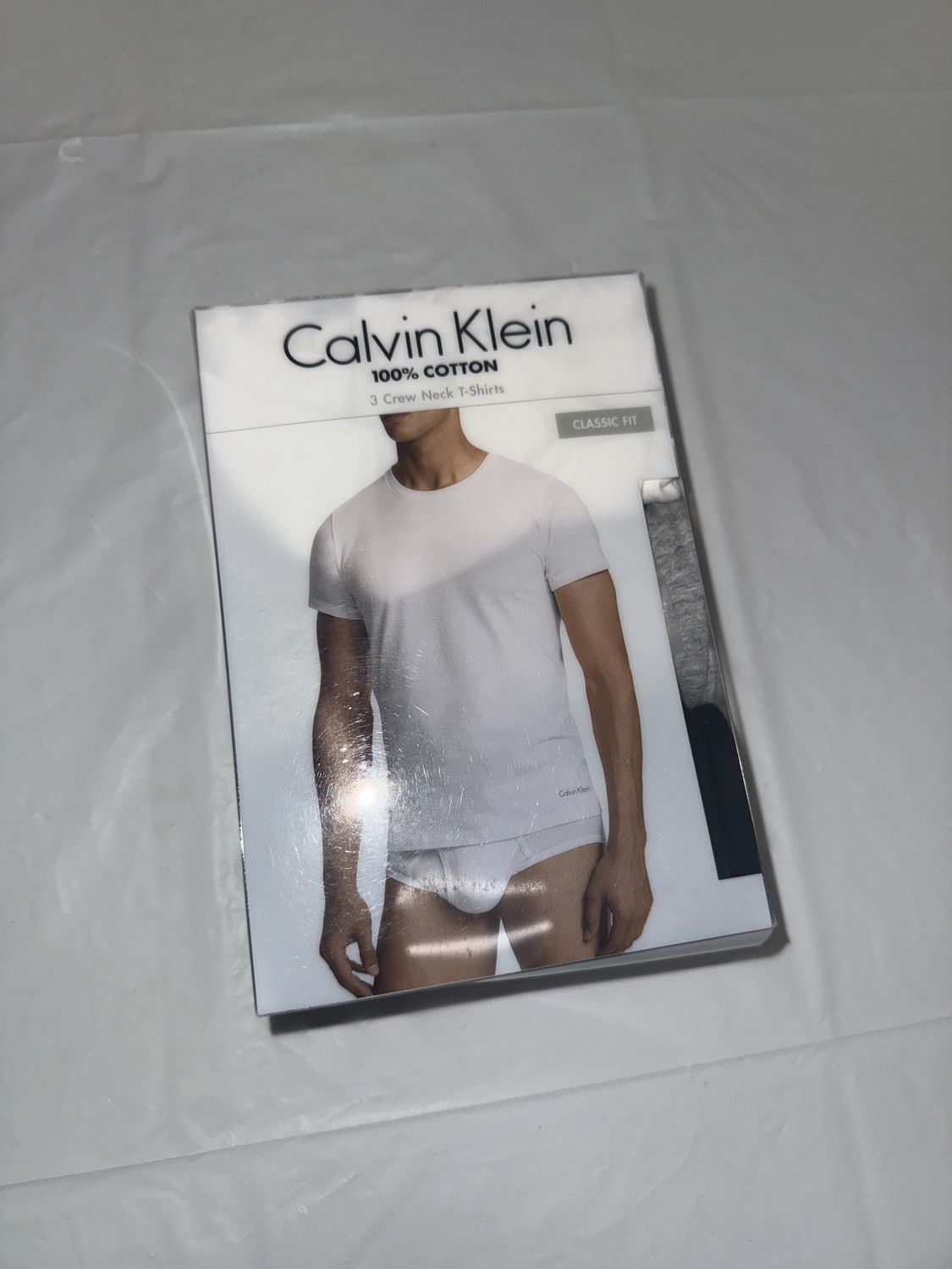 Calvin Klein men&#39;s crew neck T-shirt, Colour: white gray black, Material: 100% cotton, Size: Medium