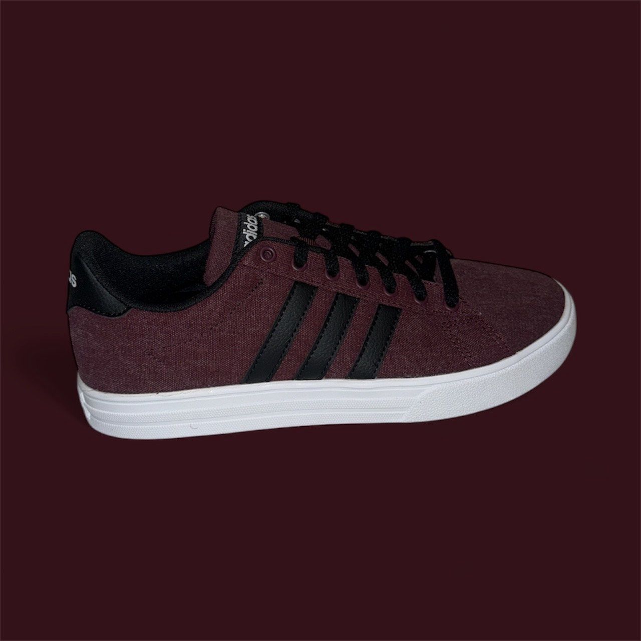 Adidas Daily 2.0, Colour: Maroon black white, Size: 8 US