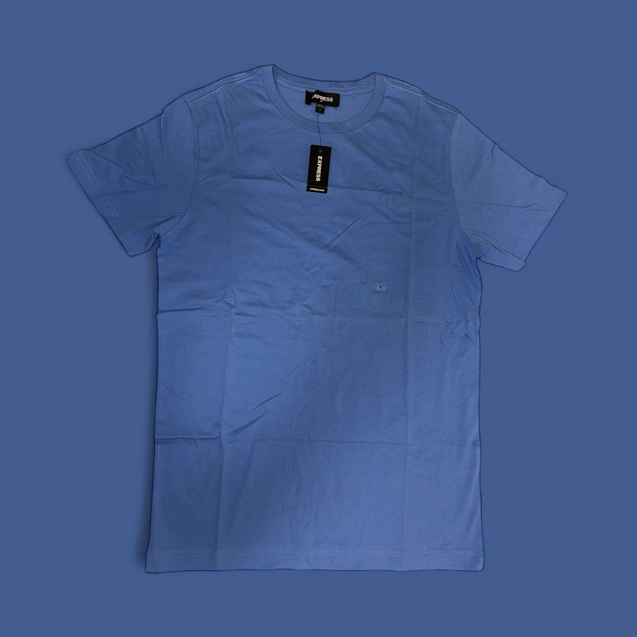 NEW LOGO EXPRESS  CREW NECK TEES, Colour: DARK PERIWINKLE, Material: 100% COTTON, Size: S