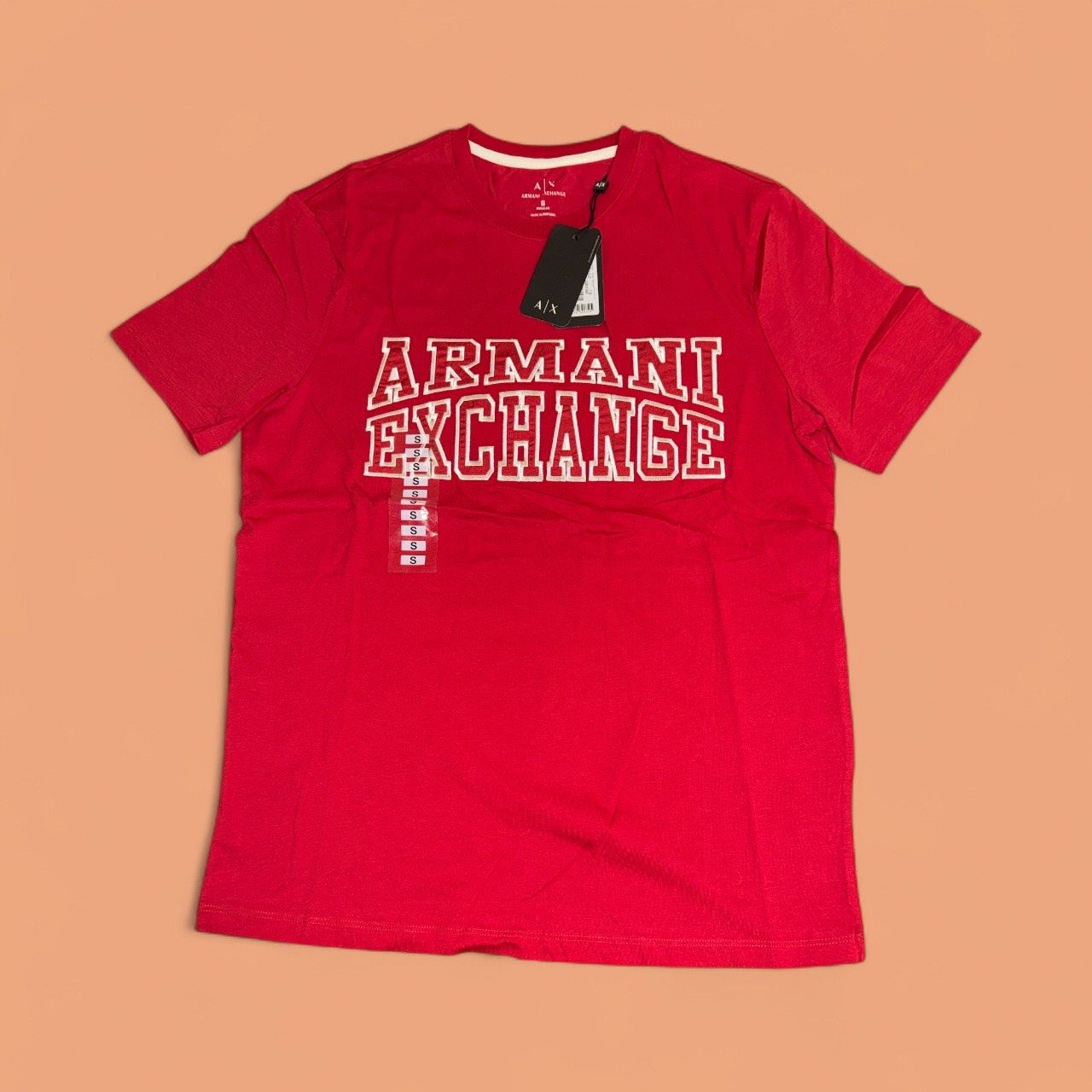 ARMANI RED T-SHIRT, Colour: RED, Material: COTTON, Size: SMALL