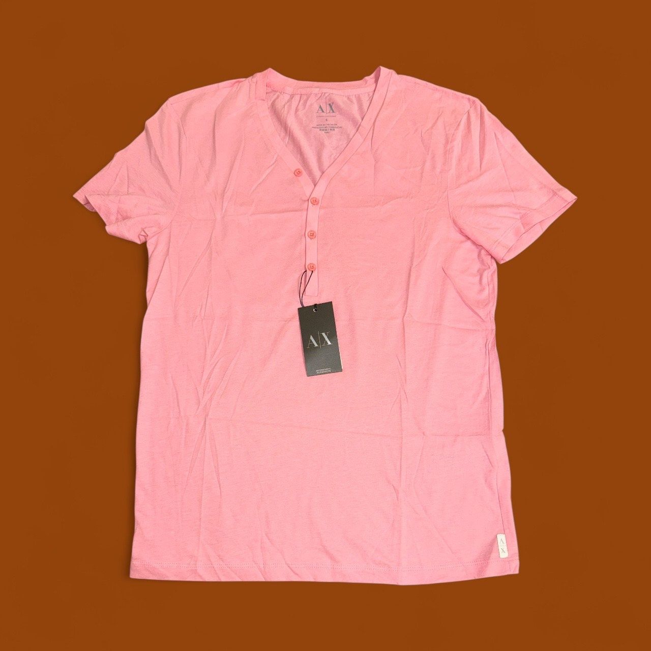 AX V-NECK BUTTON  TEES