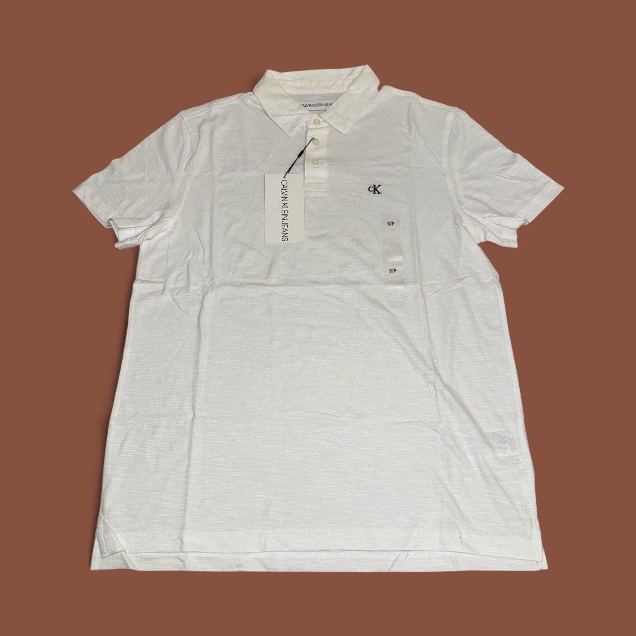 CALVIN KLEIN POLO TEES, Colour: WHITE, Material: COTTON, Size: SMALL