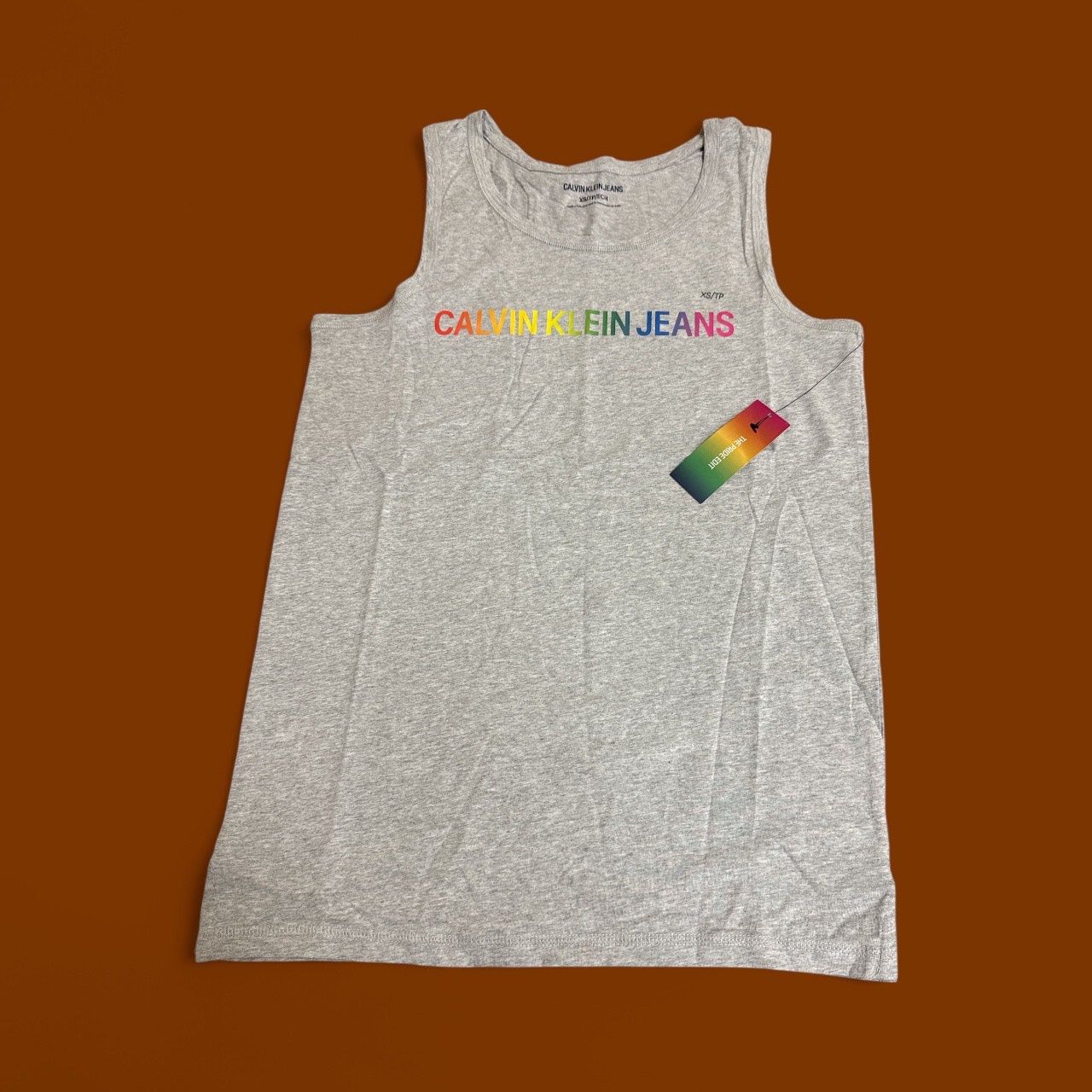 CALVIN KLEIN RAINBOW TANK TOP, Colour: GRAY RAINBOW, Size: XS
