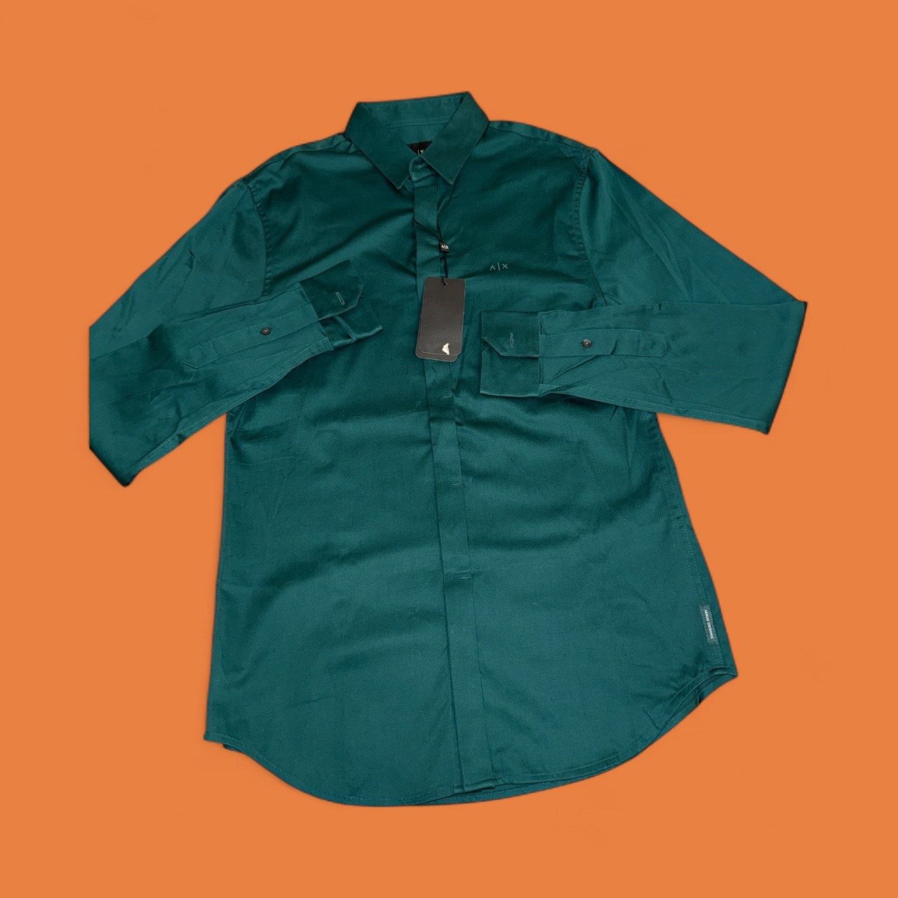 ARMANI EXCHANGE DRESS SHIRTS, Colour: DARK GREEN, Size: XS
