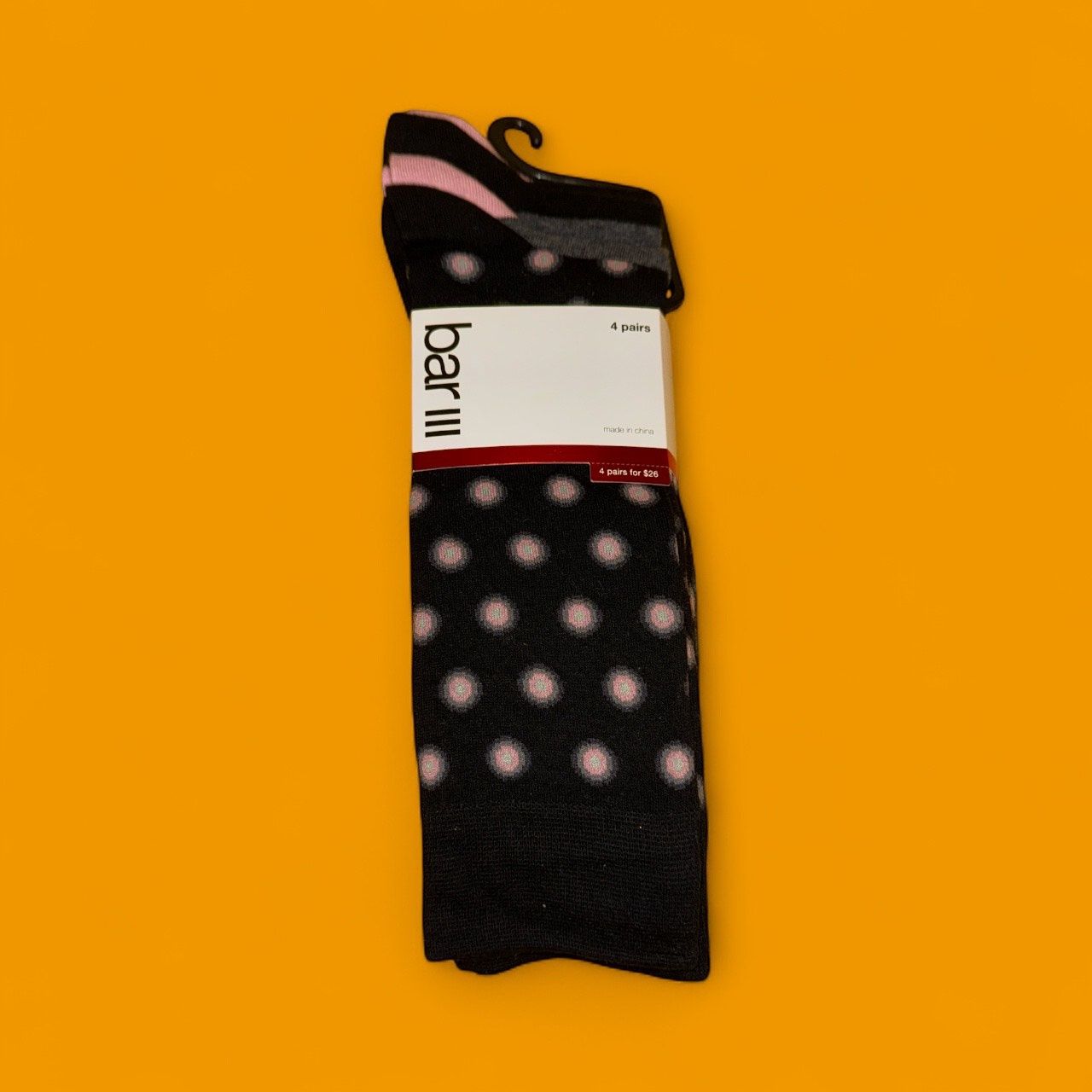 BAR III MEN'S DRESS SOCKS 4 PAIRS
