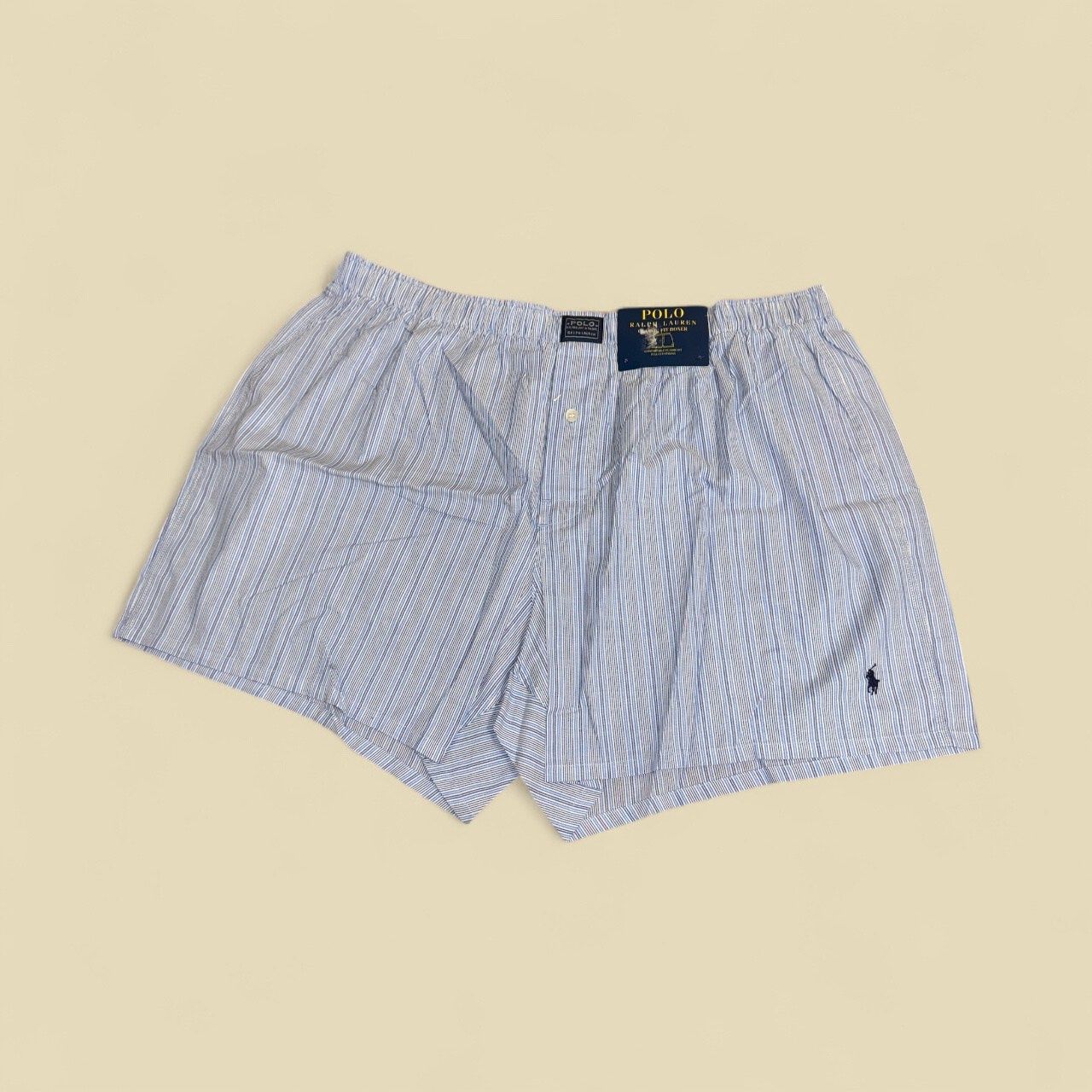 RALPH LAUREN CLASSIC FIT BOXER, Colour: BLUE-WHITE STRIPED, Size: XL