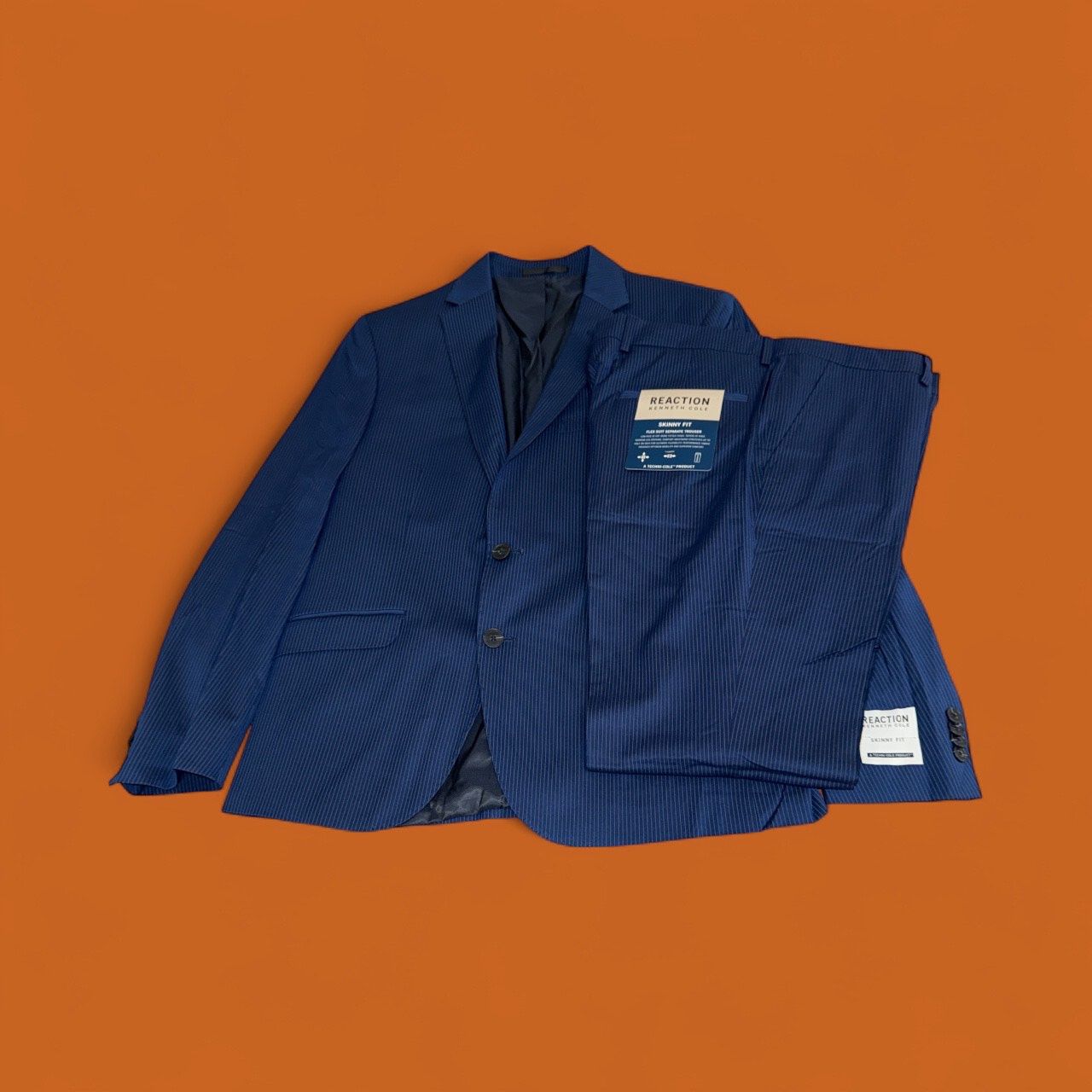 KENNETH COLE SUITS SKINNY FIT, Colour: BLUE, JACKET: JACKET 40S, PANTS: PANTS 34/30