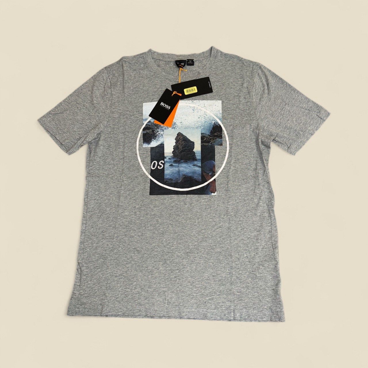 HUGO BOSS GRAPHIC TEE, Colour: GRAY, Size: MEDIUM