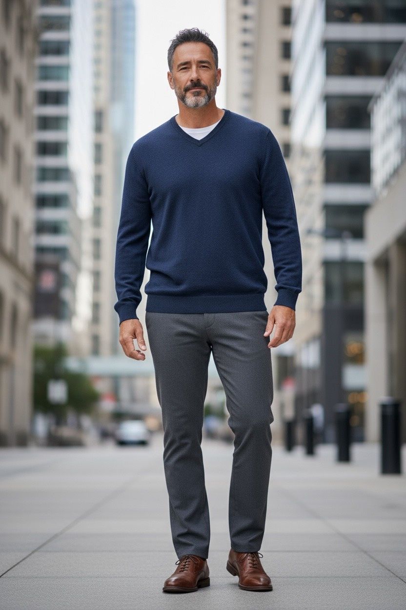 ALFANI V-NECK MEN'S MERINO