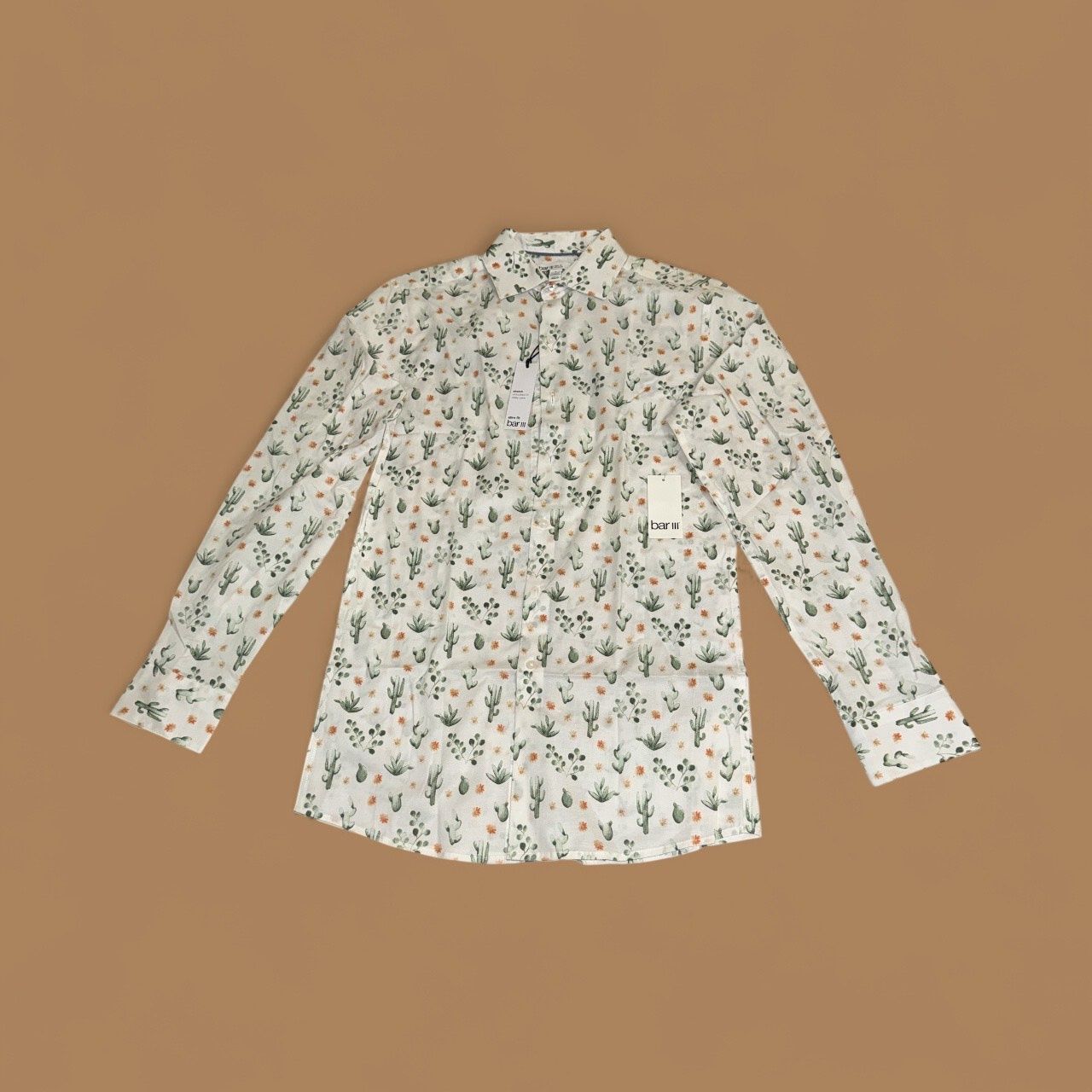 BAR III MEN&#39;S SHIRT, Colour: WHITE CACTUS, Size: SMALL