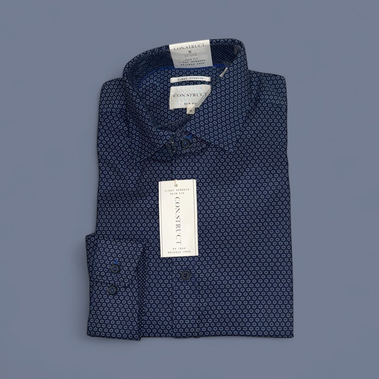 CON.STRUCT MEN&#39;S LONG SLEEVE SHIRT, Colour: NAVY, Size: M