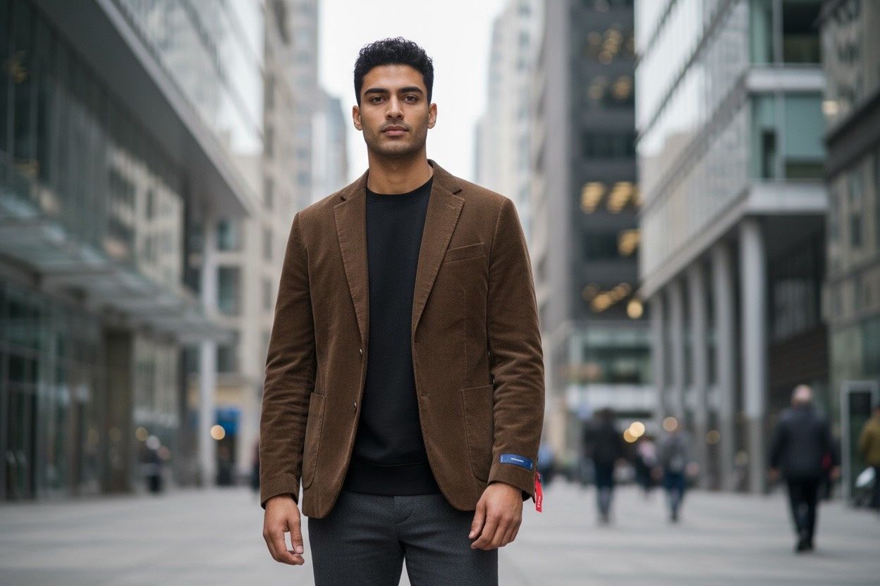 Stafford Signature Classic Fit Corduroy Blazer Jacket, Colour: BROWN, Material: 100% COTTON, Size: 36