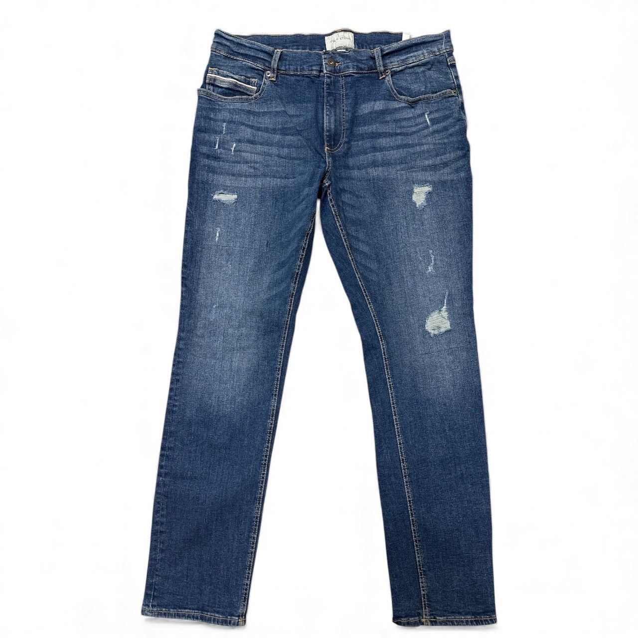 SUN + STONE MEN&#39;S SLIM FIT JEANS, Colour: WASHED BLUE, Size: 36/32