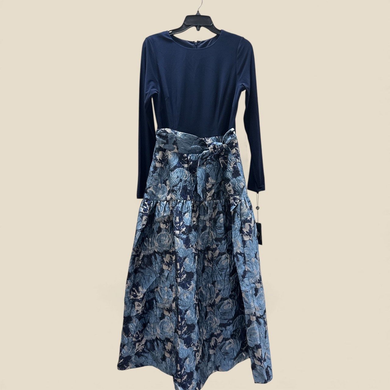 ADRIANNA PAPELL JERSEY JACQUARD ANKLE DRESS